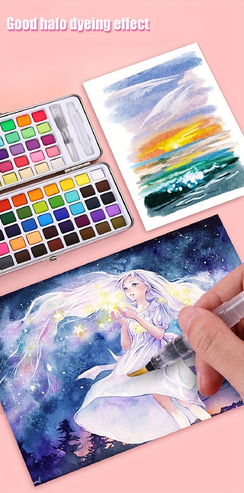 50 Colors/72 Colors/90 Colors Portable Solid Watercolor - Temu