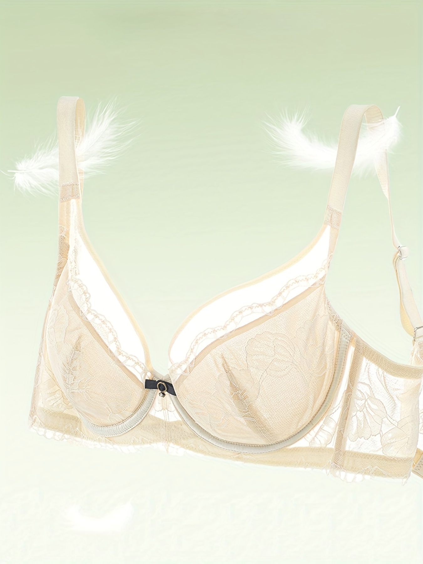 Contrast Lace Push Bra Comfy Breathable Ultra thin Intimates - Temu