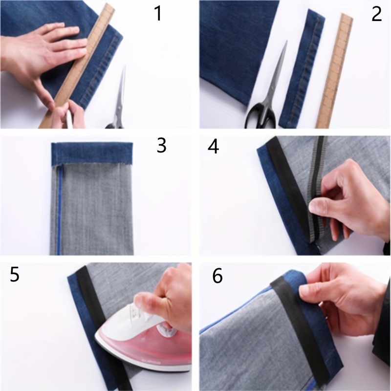 1/2/5M Iron-on Pants Edge Shorten Self-Adhesive Pants Mouth Paste Hem Tape  Fabric Tape for DIY Suit Pants Jeans Sewing Fabric