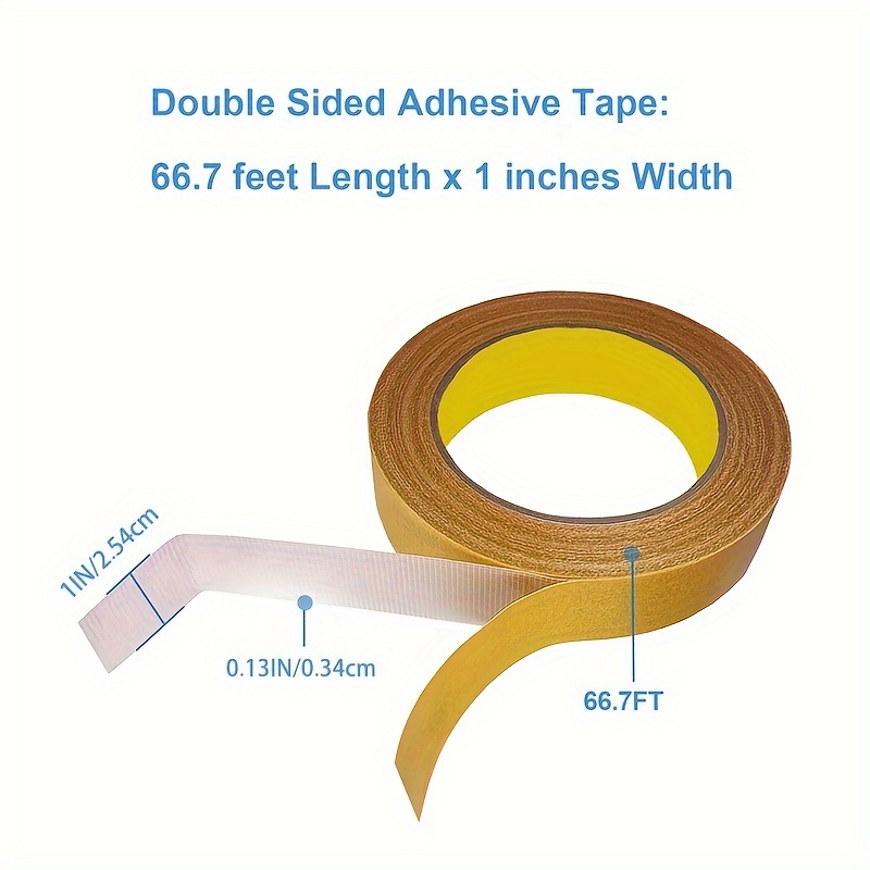 Ultra Strong Double Sided Carpet Tape , Carpet Tape Double Sided Heavy Duty , 1 inch x 66 Feet x Double Sided Tape , for Carpet, Mats, Wall Hangings
