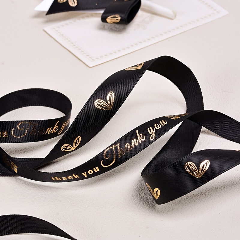 Black Red Printed Golden Gift Wrapping Ribbon Christmas - Temu