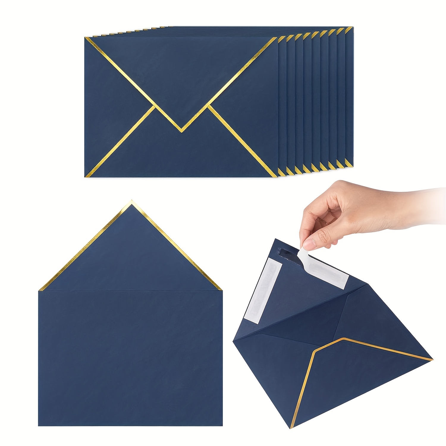 V Flap Foil Border Luxury Mailing Envelopes A7 Envelopes - Temu