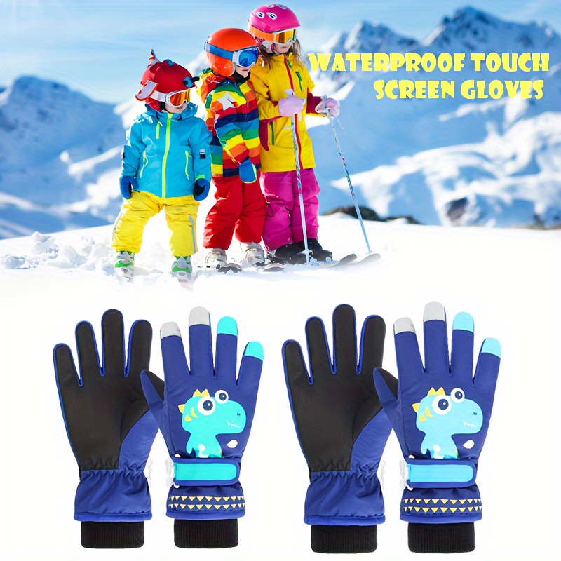Winter Ski Handschuhe, winddichte Samt-Touchscreen-Reithandschuhe,  niedliche Cartoon-Warmhandschuhe für 6-12 Jahre alte Kinder - Temu Germany