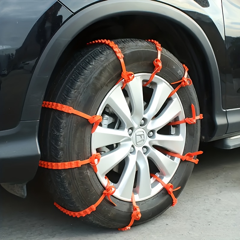 Chaînes à neige universelles de voiture 8PCS, bloc de traction de pneu de  voiture antidérapant en PU durable, ceinture de chaîne de pneu d'urgence