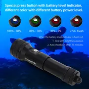 portable handheld flashlight, portable handheld flashlight submersible flashlight 1300 lumens waterproof to 100 meters underwater xpl hi led includes diving stand with rechargeable battery suitable for deep sea underwater outdoor leisure camping hiking details 2