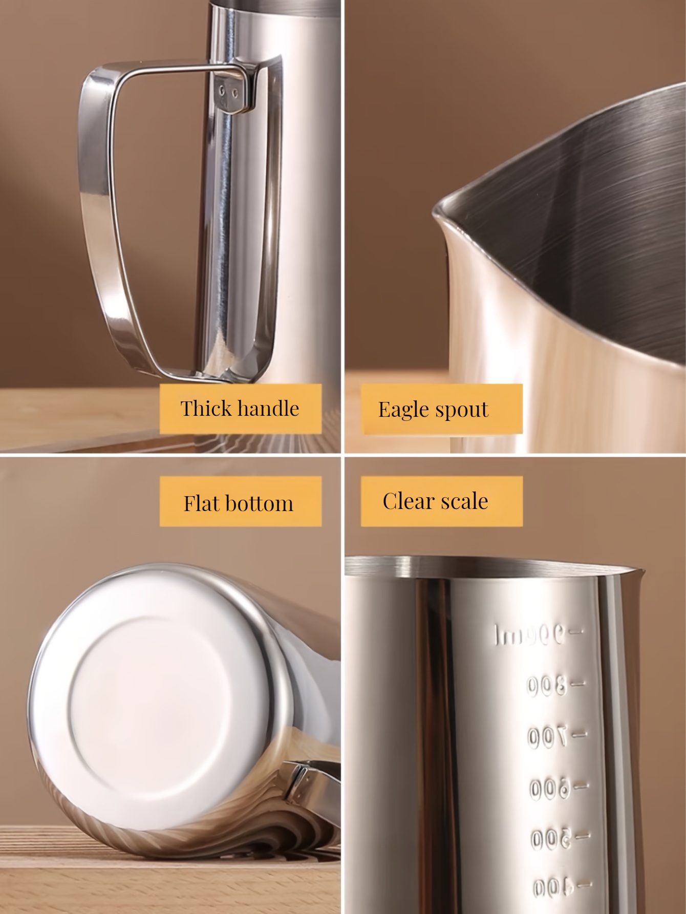 1pc stainless steel   art cup milk   cup pointed cup fancy embossed   professional latte art artifact with scale latte art cup milk   cup milk pot cappuccino   art cup milk tea mixing cup coffee maker details 3