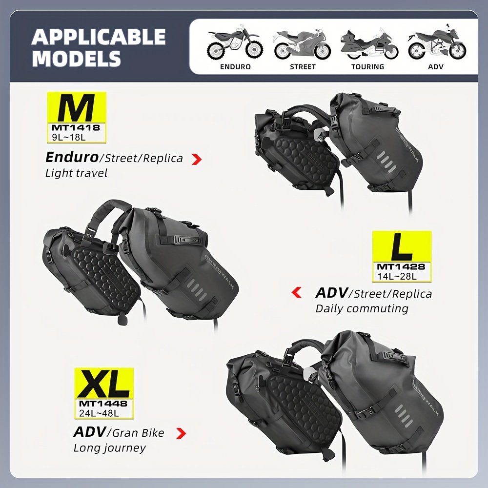 Borsa Da Sella Moto Da Viaggio 2021 Borsa Attrezzi Laterale Impermeabile In  Tela Moto Da 29,79 €