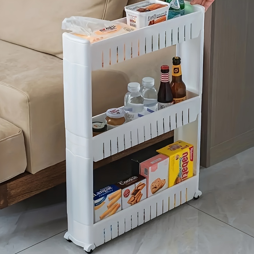 Slim Kitchen Storage with Five Slide-Out Drawers for Pantries, Gaps,  Bathrooms 
