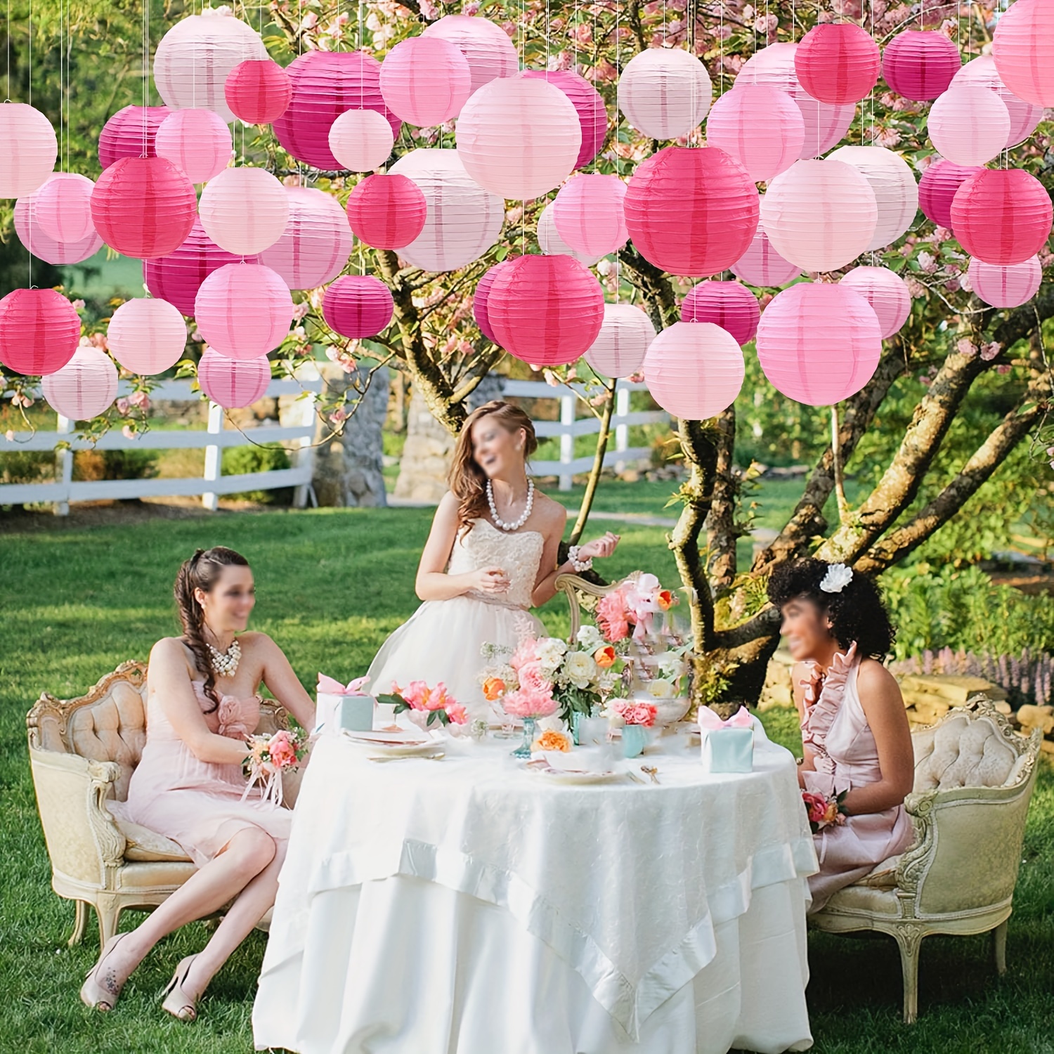 Pink and sale white paper lanterns