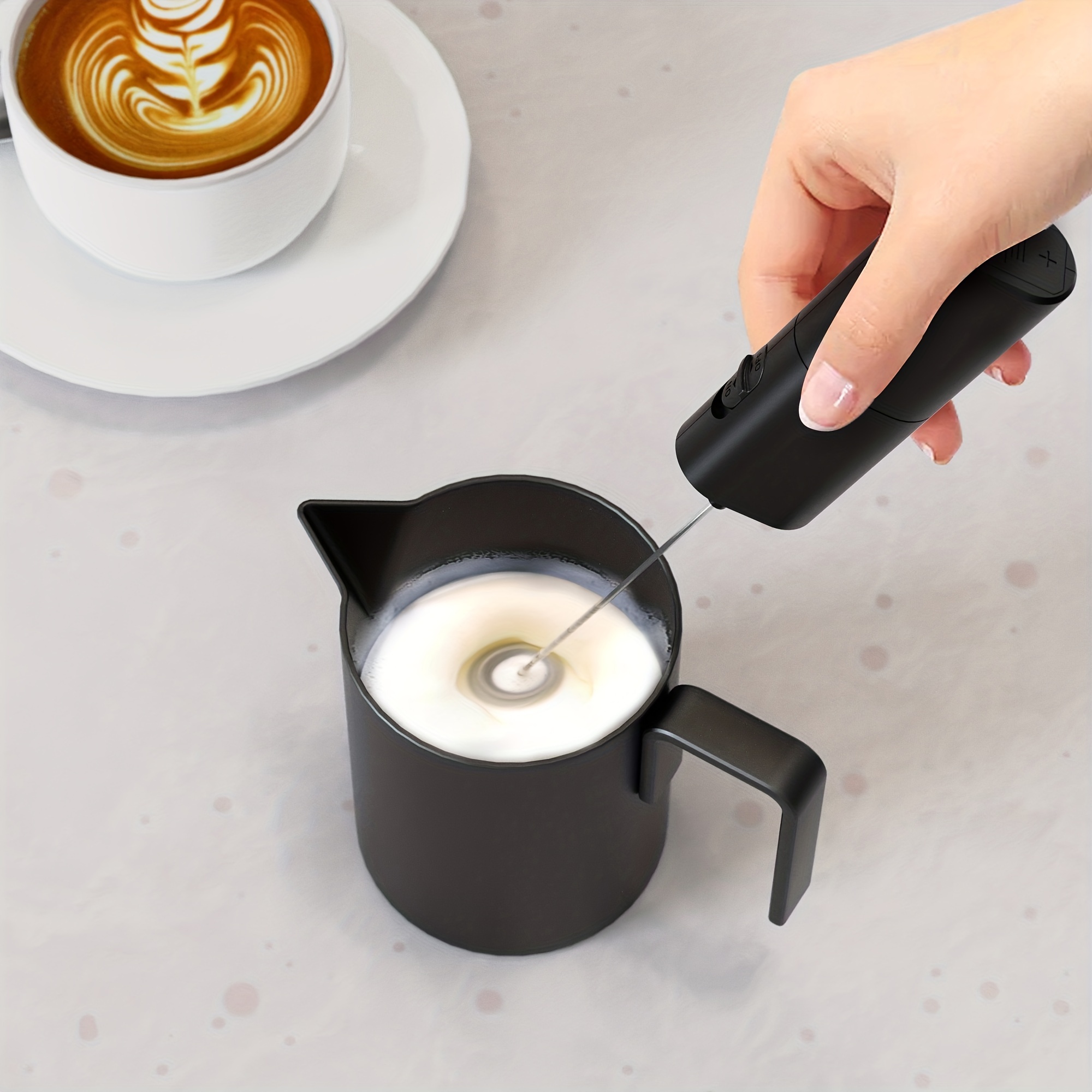 Stainless Steel Mini Electric Milk Frother - Perfect For Coffee, Lattes,  And Cappuccinos - Temu