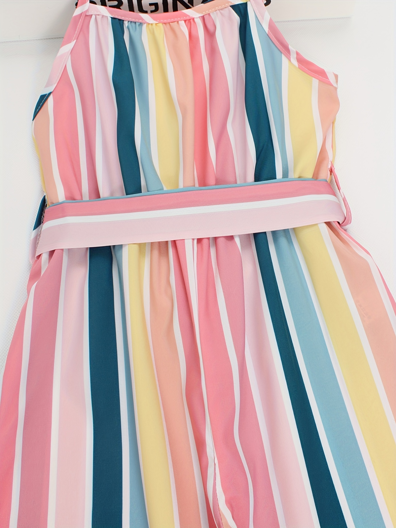 Multicolor vertical clearance striped dress