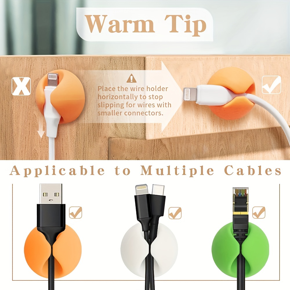 10 Clips Para Cables Transparentes Soportes Para Cables - Temu