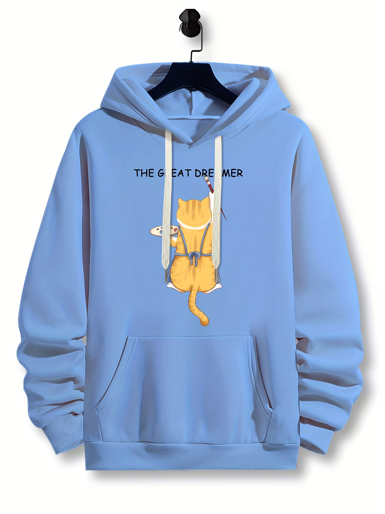 sudadera capucha estampado gato bolsillo sudadera Temu Dominican