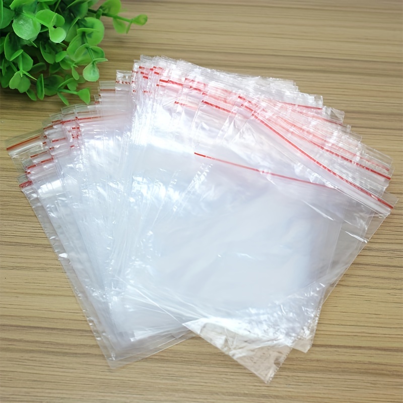 100PCS/Pack Resealable Zip Lock Bags Self Seal Clear Plastic