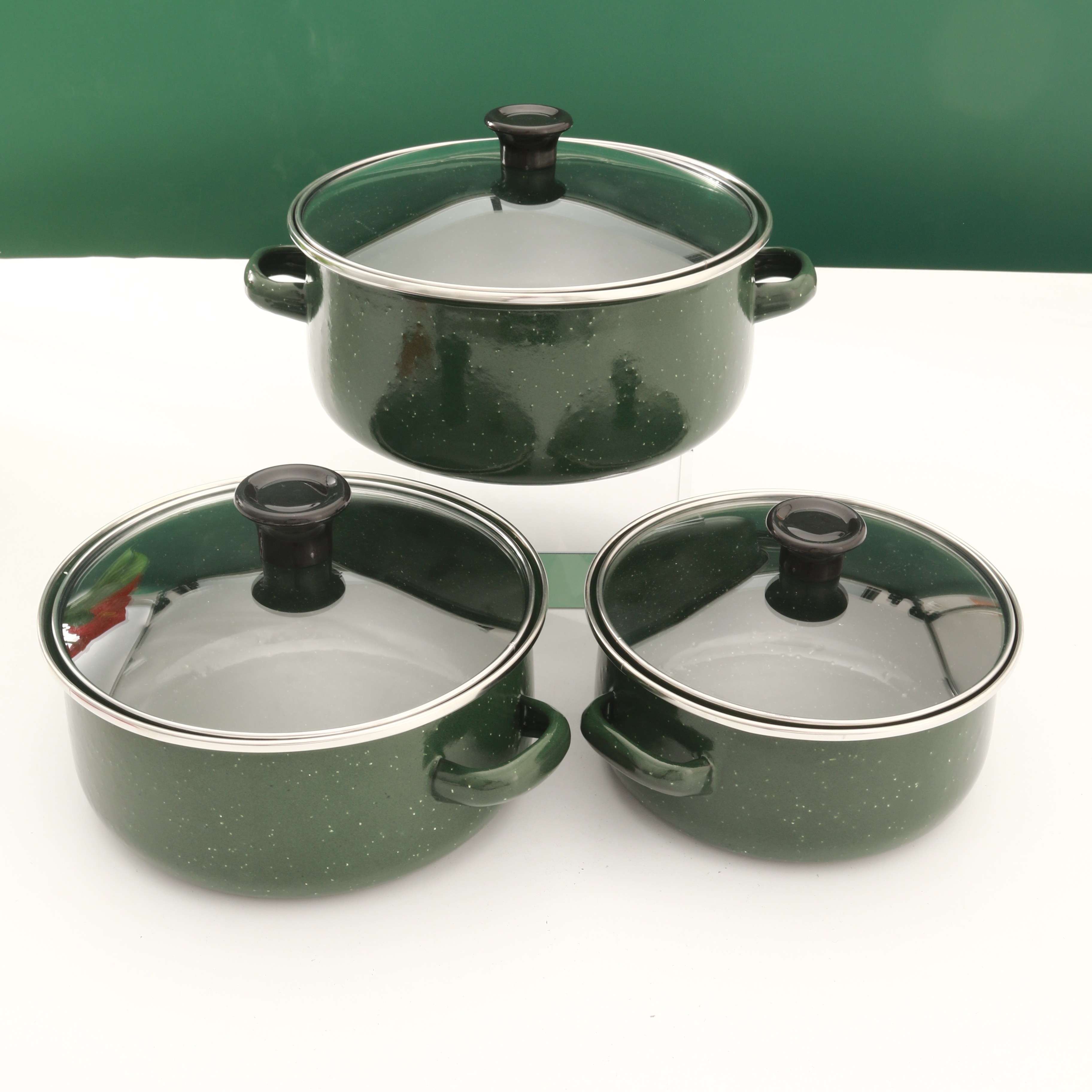 Enamel Double Ear Set Boiler Soup Pot Three Piece Set - Temu