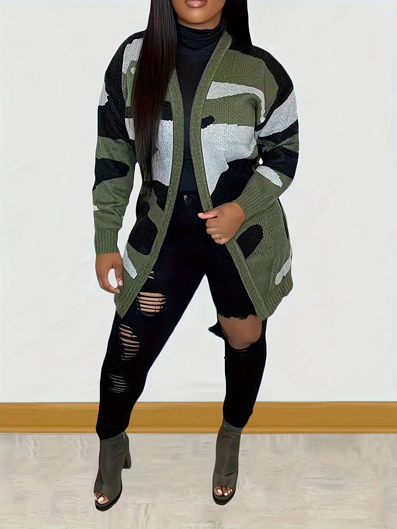 Camo hot sale open cardigan