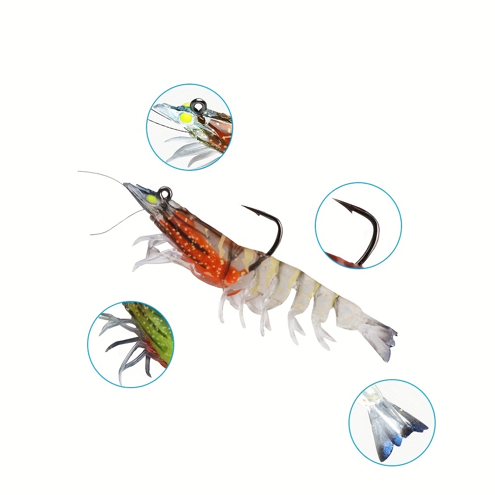 Shrimp Soft Plastic Fishing Lures Durable Swimbaits For - Temu