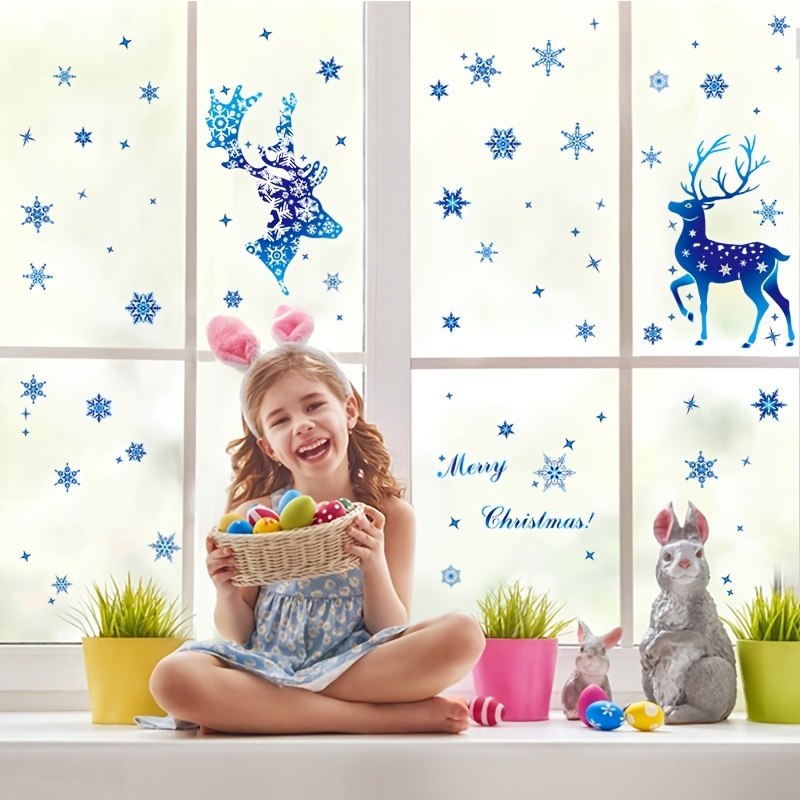 Christmas Window Clings Christmas Snowflake Stickers Glass - Temu