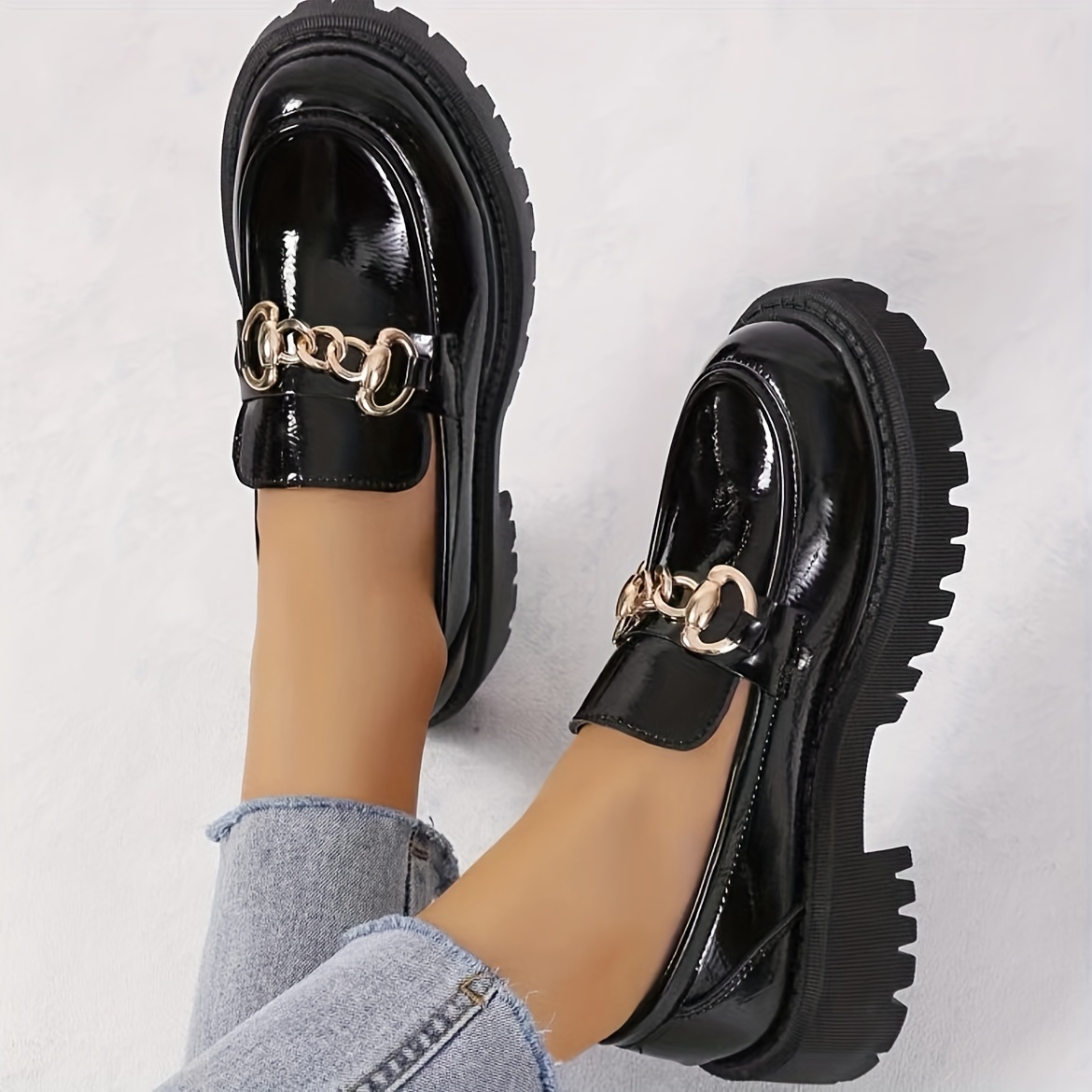 Slip on round hot sale toe vegan loafers