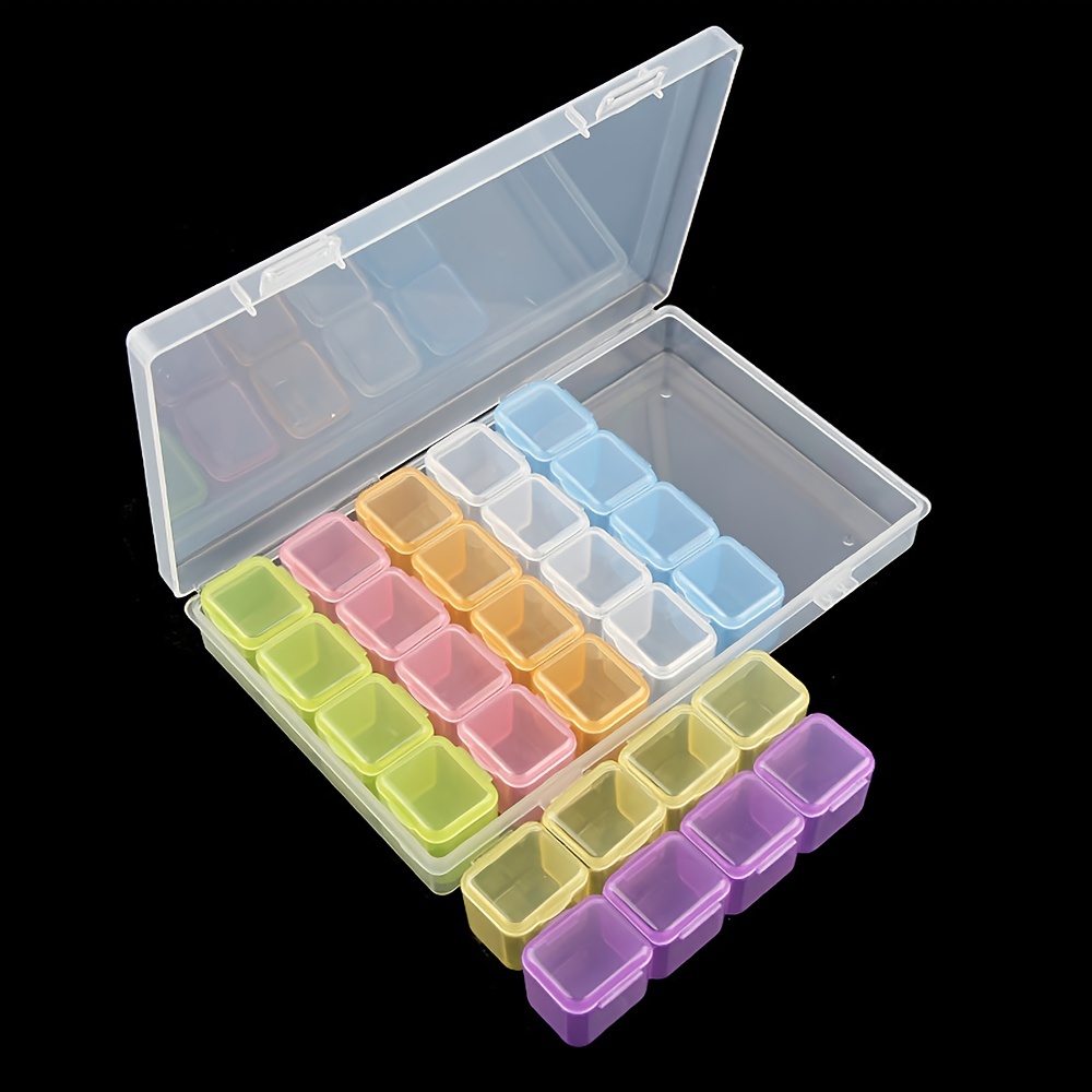1pc DIY Jewelry Organizer Box - Clear Plastic Storage Container with 24  Grids for Beads, Rings, Screws, and Handicrafts