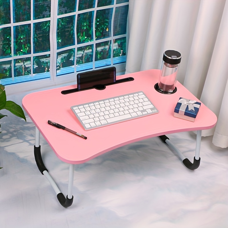 Mesa de cama portátil para ordenador portátil, escritorio de pie ajustable,  soporte de mesa plegable para computadora portátil para trabajar/leer/comer  en el suelo del sofá. (Grande, rosa) : : Informática