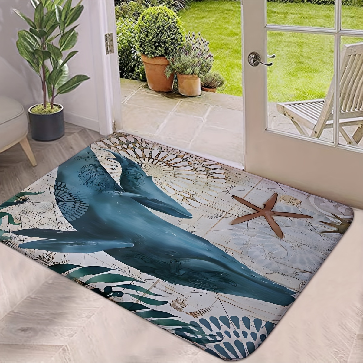 Non Slip Bathroom Mat Ocean Deck Absorbent Bath Rug - Temu