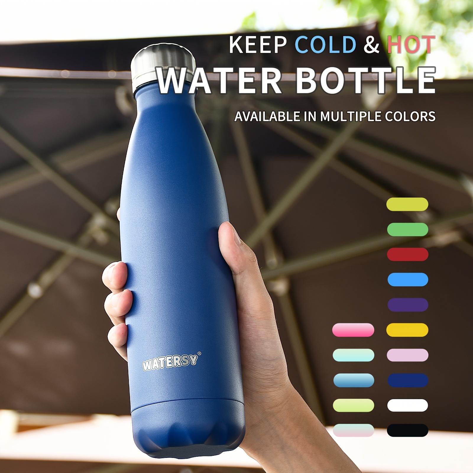  Stainless Steel Metal Water Bottle (Blue): Home & Kitchen