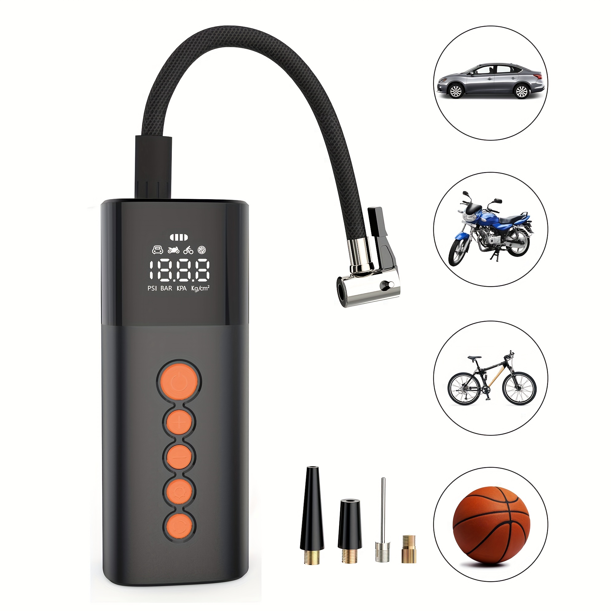 Rechargeable Air Pump Tire Inflator Portable Compressor - Temu