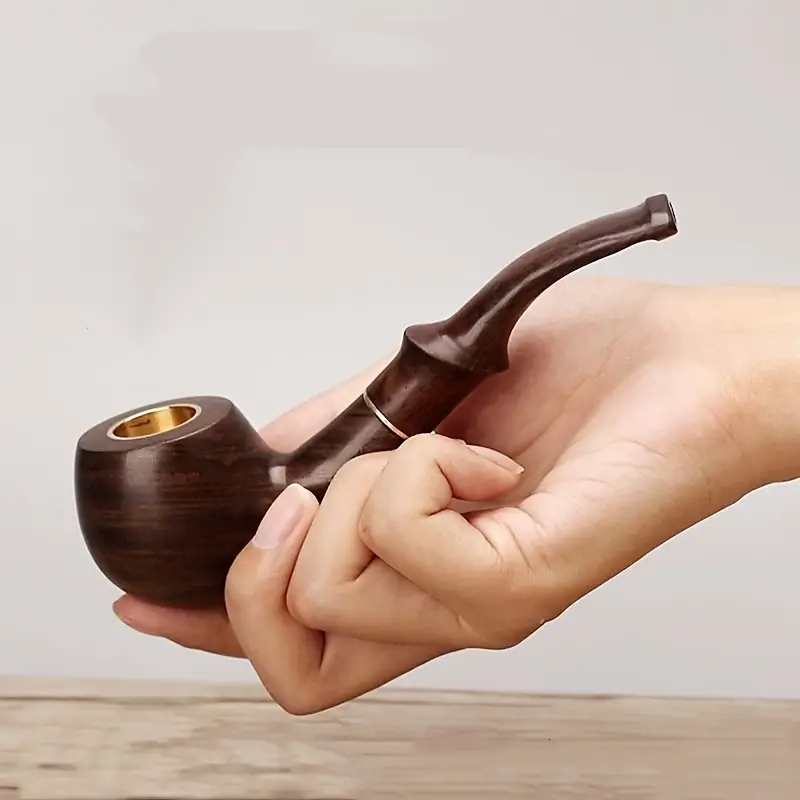 1pc full wood tobacco pipe solid wood vintage high end mens handmade cigarette holder can be washed nan wood tobacco pot two way tobacco appliance details 5