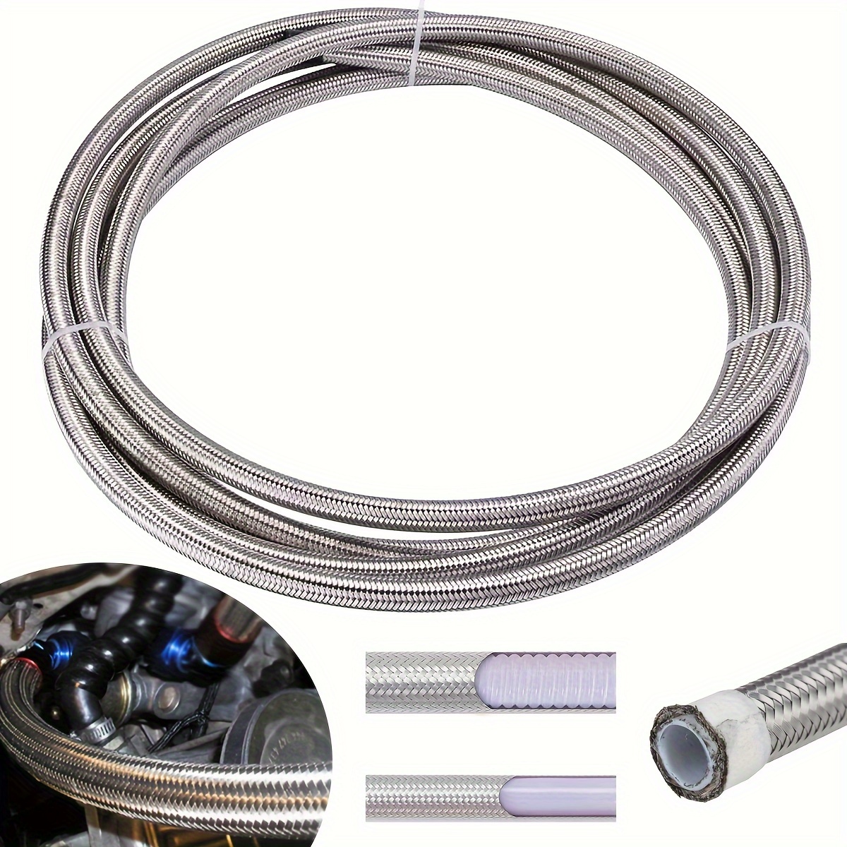 Line Hose An6 Stainless Steel Braided Fuel Hose - Temu Philippines
