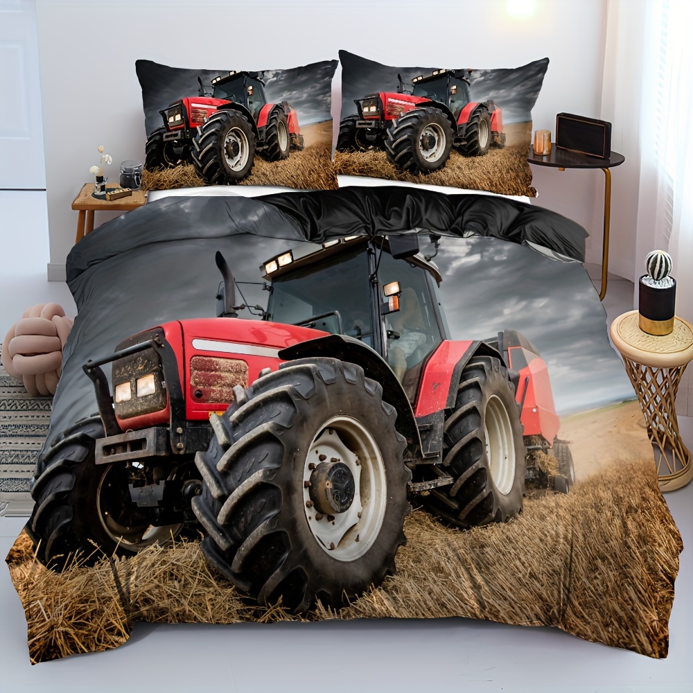 Traktor-Zubehör Für Das Plastiklaubdecken-Bett-Legen Stockbild - Bild von  landschaft, nahrung: 149842909