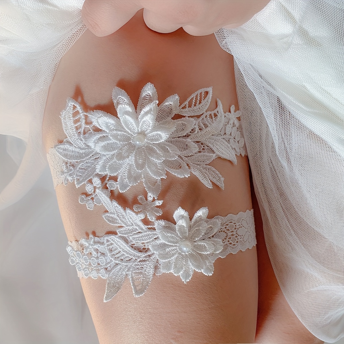 Wedding Garters For Bride Lace Bridal Garter Set Women's White Garter Belt Wedding  Bridal Garter