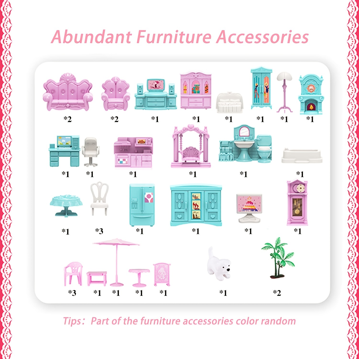 Doll Set Contains 11 Rooms Furniture Accessories. - Temu United Arab  Emirates