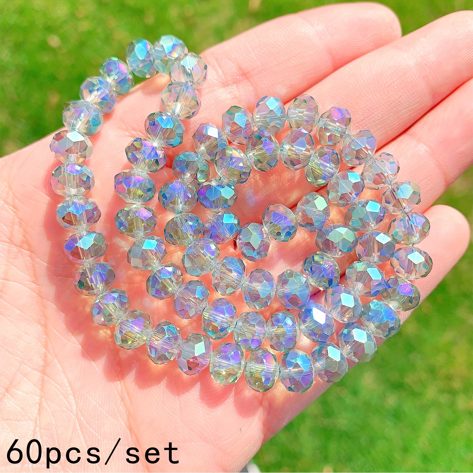 Ab Plated Glossy Crystal Beads Loose Bead Spacer Beads - Temu