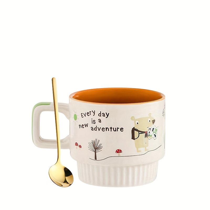 Cute Cartoon Figures Coffee Mug, Ceramic Coffee Cups, Water Cups, Summer  Winter Drinkware, Gifts - Temu