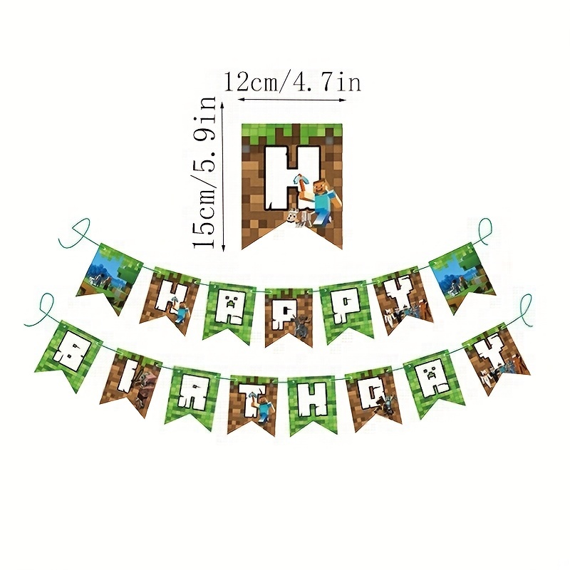 FREE Minecraft Banner & Toppers - Baby Shower Ideas - Themes