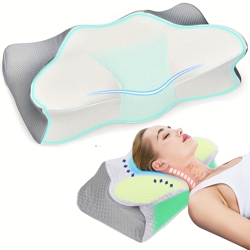Almohadas cervicales para el cuello para aliviar el dolor, almohada de  espuma viscoelástica de alta densidad, almohada de apoyo para el cuello y  los