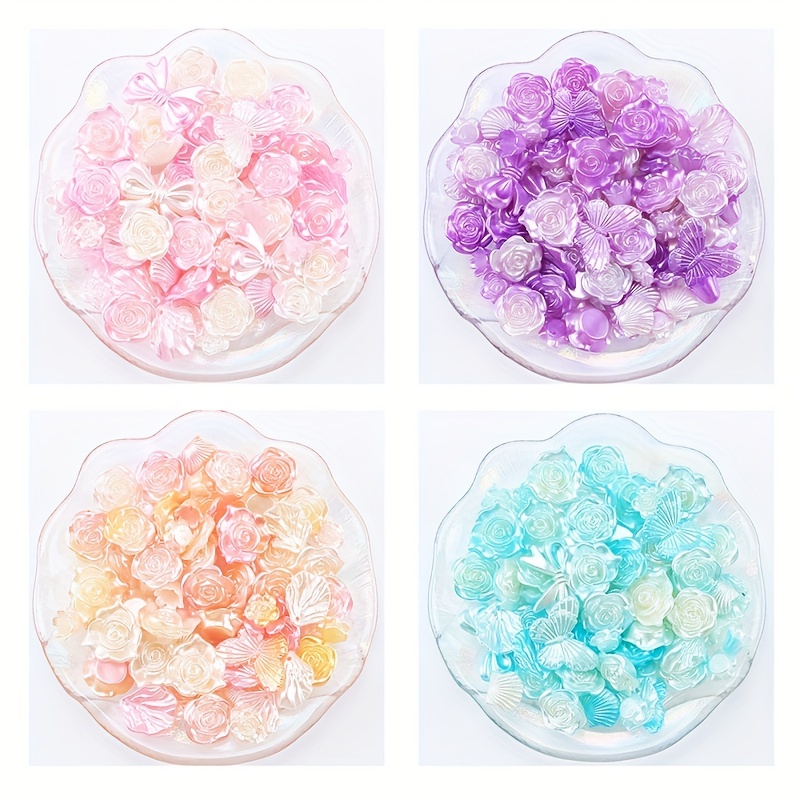 Rose Camellia Butterfly Mixed Pack Design Resin Charms For - Temu