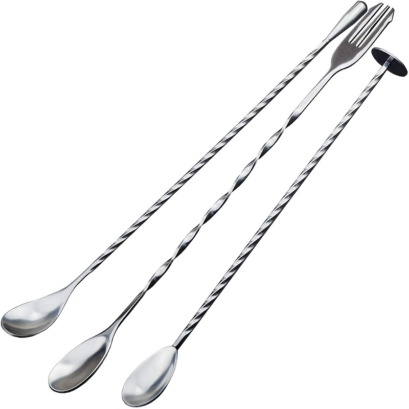 Long Threaded Cocktail Spoon Bar Mixing Spoon With 304 - Temu