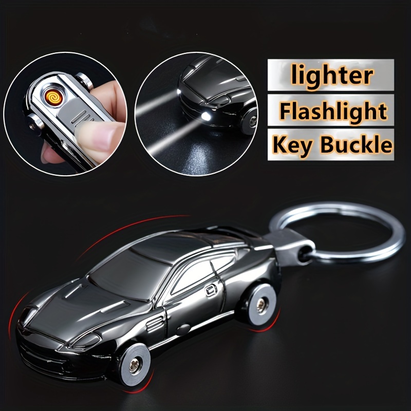 Car shape rechargeable lighter with keychain