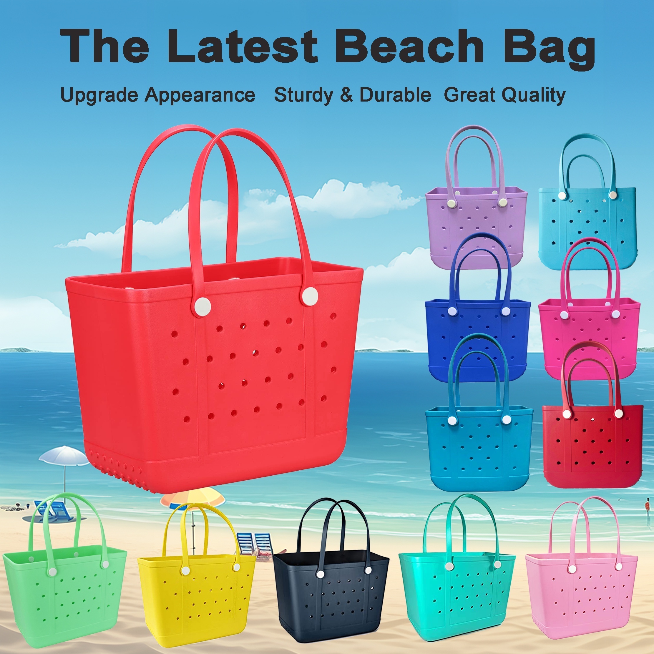 Beach Solid Color Camo Print EVA Basket Large Capacity Beach Storage Bag  Tote Bag Summer Handbag Bogg Bag Small - China Evabag and Dongdong Beach Bag  price