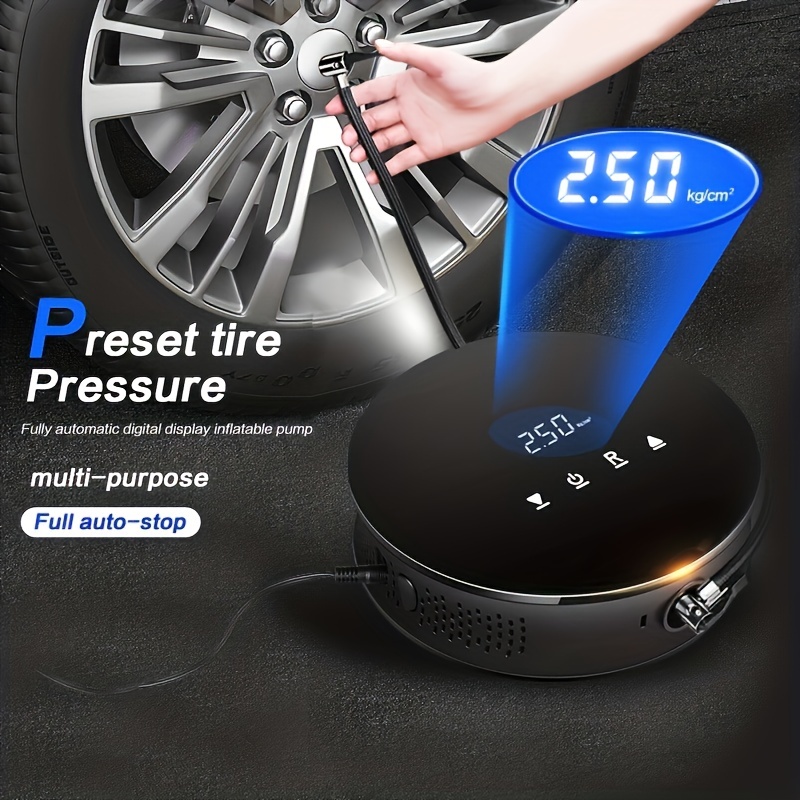 1 Set Car Mounted Wireless Inflation Pump Compact and Portable Inflation  Intelligent Digital Display