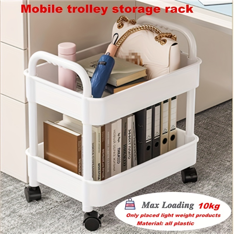 Small Trolley Shelf Floor Mount Storage Rack With Wheels - Temu