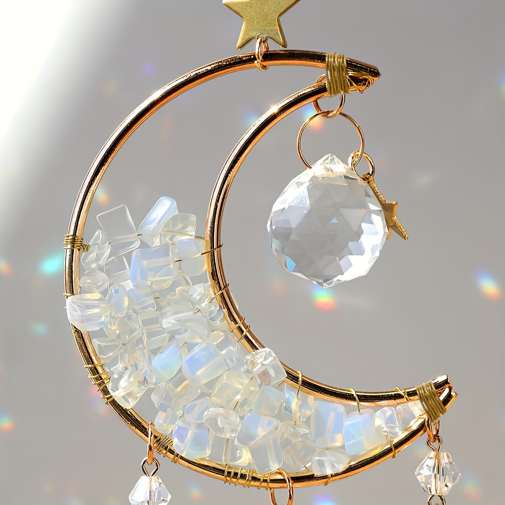 Attrape-soleil lune avec prisme en cristal en vente B2B pour votre