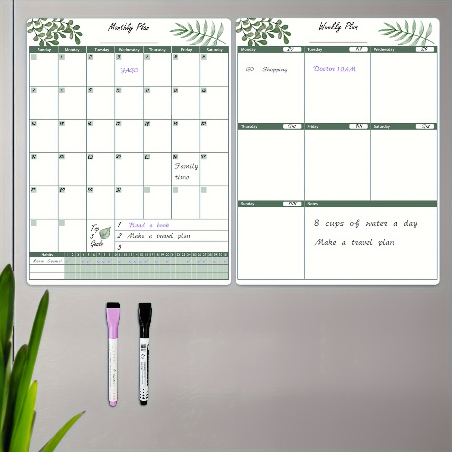 Calendario magnético familiar mensual