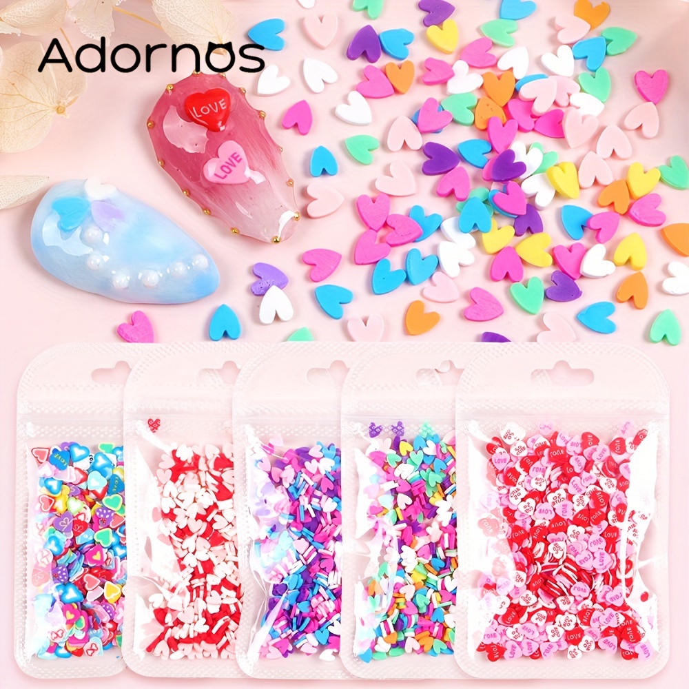 Lip Nail Art Flakes heart Letter Slime Charms Fimo Charms 3d - Temu