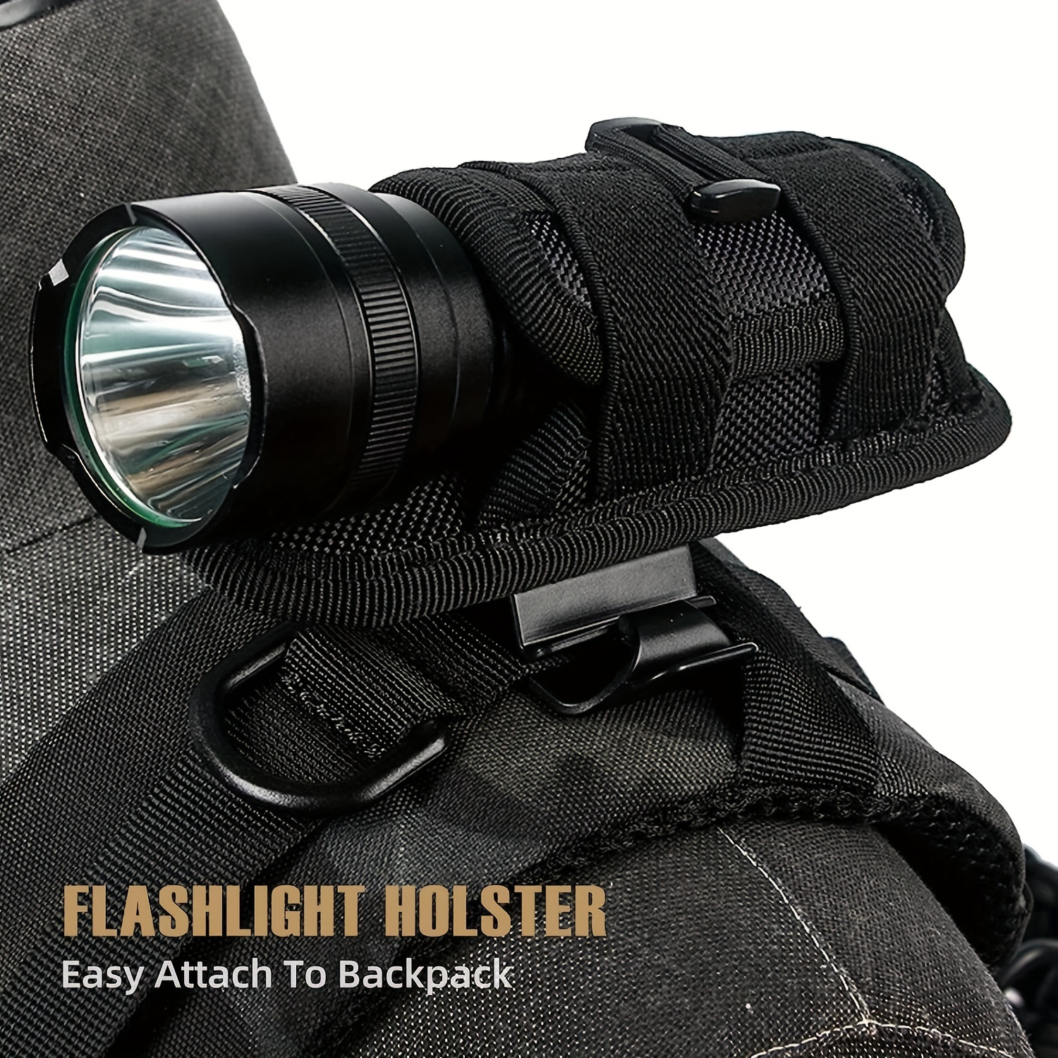 Pochette de lampe de poche tactique, support de torche avec Clip de  ceinture rotatif à 360 degrés, étui de lampe de poche pour ceinture,  accessoires de chasse