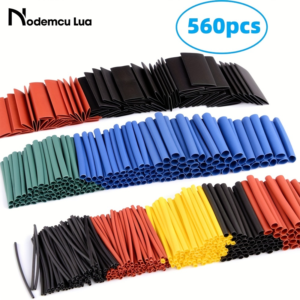

560pcs Heat Shrink Tubing 2:1, Electrical Wire Cable Wrap Assortment Electric Insulation Heat Shrink Tube Kit, 45mm Flame Retardant Wrap Cable Sleeve