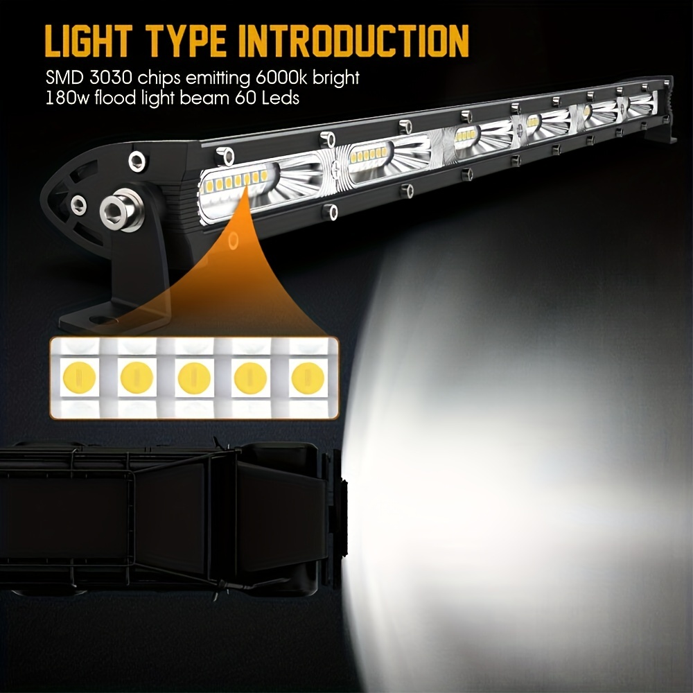 Led Work Light Ultra thin Single Row Led Light Bar Suitable - Temu