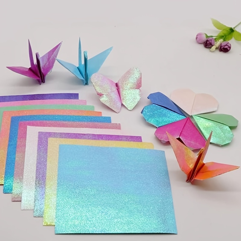 50 fogli di carta perlata carta laser 15 cm quadrati flash origami fatti a  mano mille gru di carta decorazione dell'aula